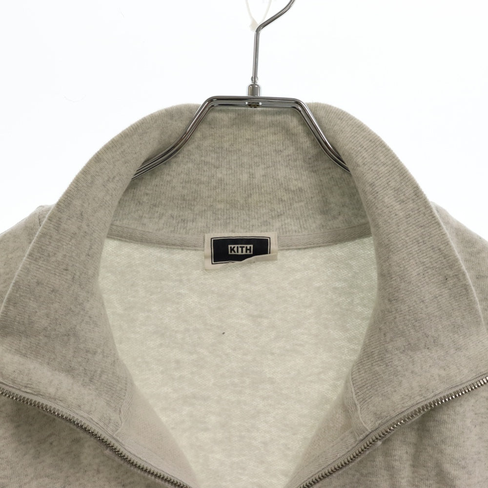 KITH(キス) ワンポイントロゴ刺繍スウェットジップアップジャケット グレー