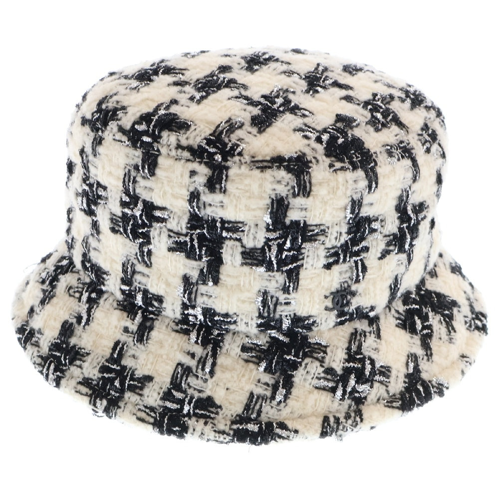 CHANEL(シャネル) Tweed Bucket Hat ツイード クローシュ バケットハット ホワイト/ブラック