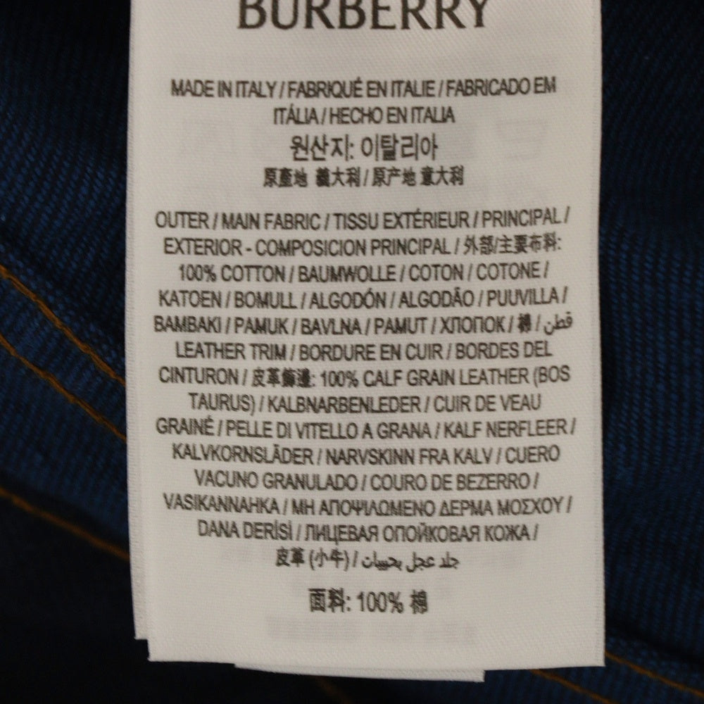 BURBERRY(バーバリー) ワイドジーンズ 裾ローズデザイン デニムロングパンツ インディゴ 8080779
