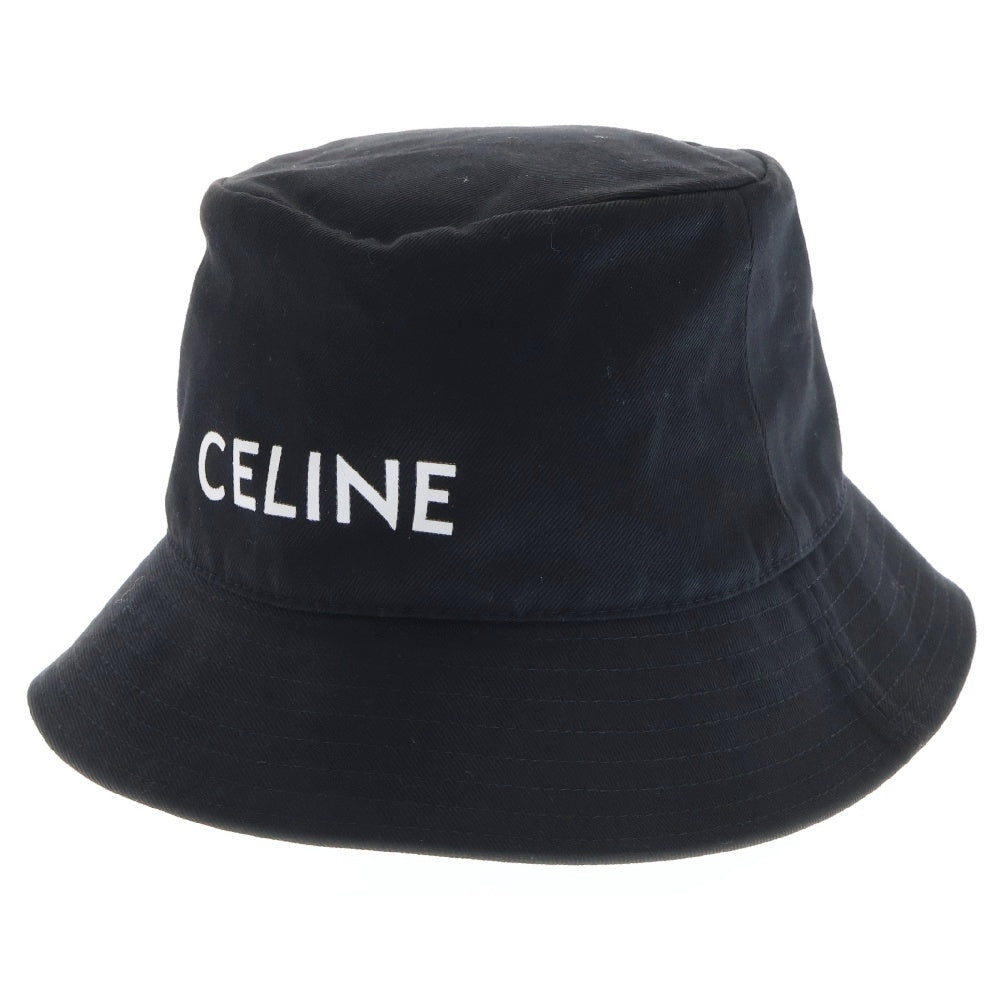 CELINE(セリーヌ) ロゴ コットン バケットハット 帽子 ブラック