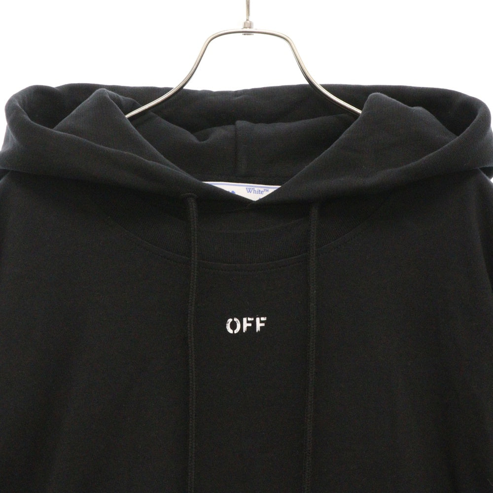 OFF-WHITE(オフホワイト) 20AW バックアロープリントレイヤードプルオーバーパーカー ブラック OMBB051E20FLE001
