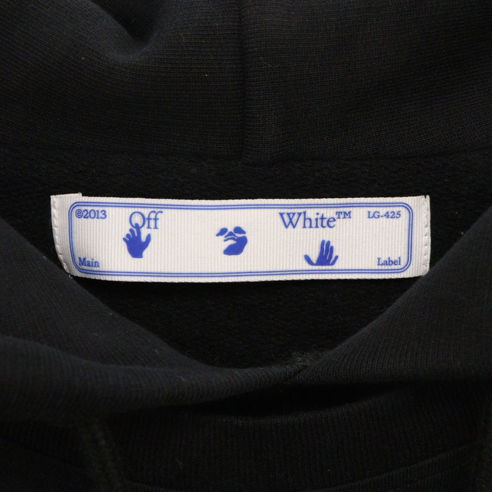 OFF-WHITE(オフホワイト) 20AW バックアロープリントレイヤードプルオーバーパーカー ブラック OMBB051E20FLE001