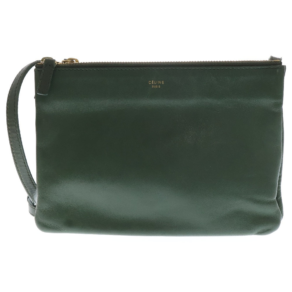 CELINE(セリーヌ) TRIO SMALL トリオ スモール レザーショルダーバッグ グリーン