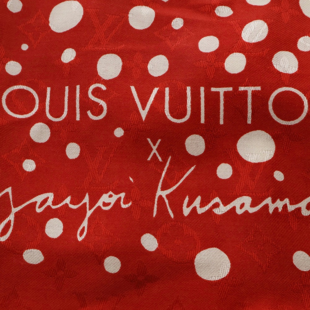 LOUIS VUITTON(ルイヴィトン) 23SS ×草間彌生 YK シルク混 インフィニティ ドット ショール スカーフ M78302 ホワイト/レッド