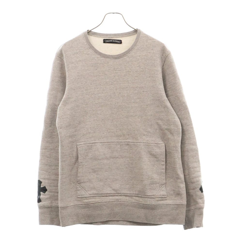 CHROME HEARTS(クロムハーツ) CRS PATCH クロスパッチ センターポケット コットンスウェットトレーナー グレー
