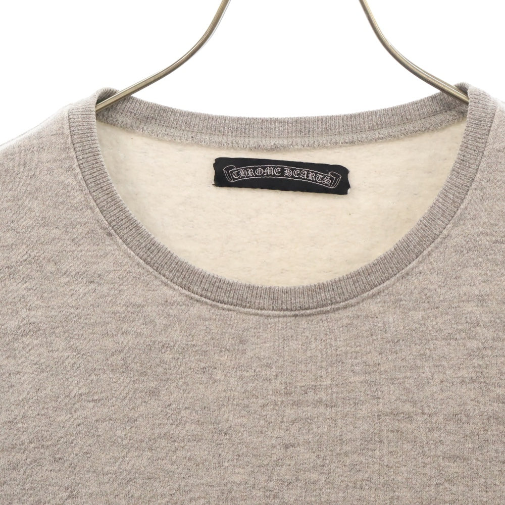 CHROME HEARTS(クロムハーツ) CRS PATCH クロスパッチ センターポケット コットンスウェットトレーナー グレー