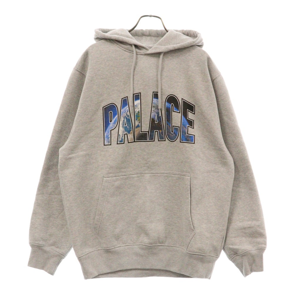 Palace Skateboards(パレススケートボーズ) Earthy Hood フード フロントロゴプリントスウェットプルオーバーパーカー フーディー グレー P27CS033