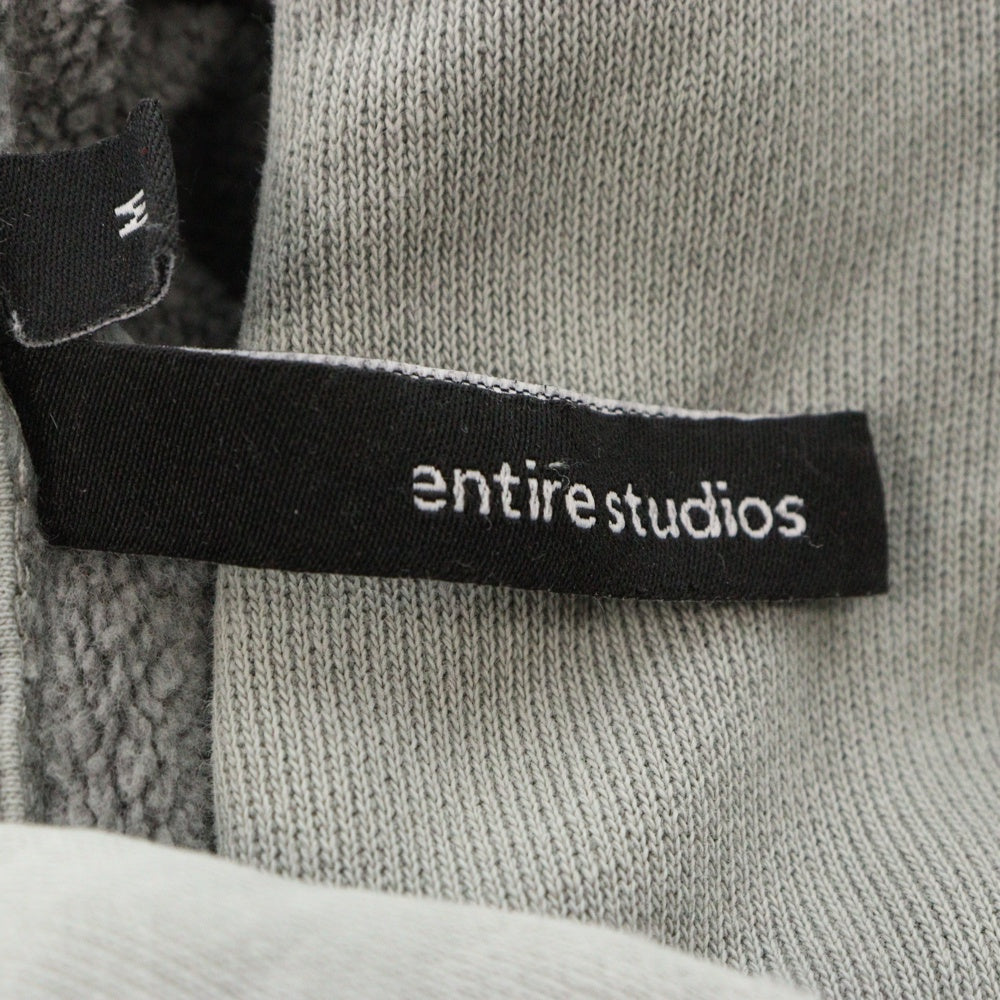 entire studios(エンタイア スタジオ) HEAVY HOODIE ウォッシュド加工 プルオーバースウェットパーカー フーディー グレー ES2125 PO040