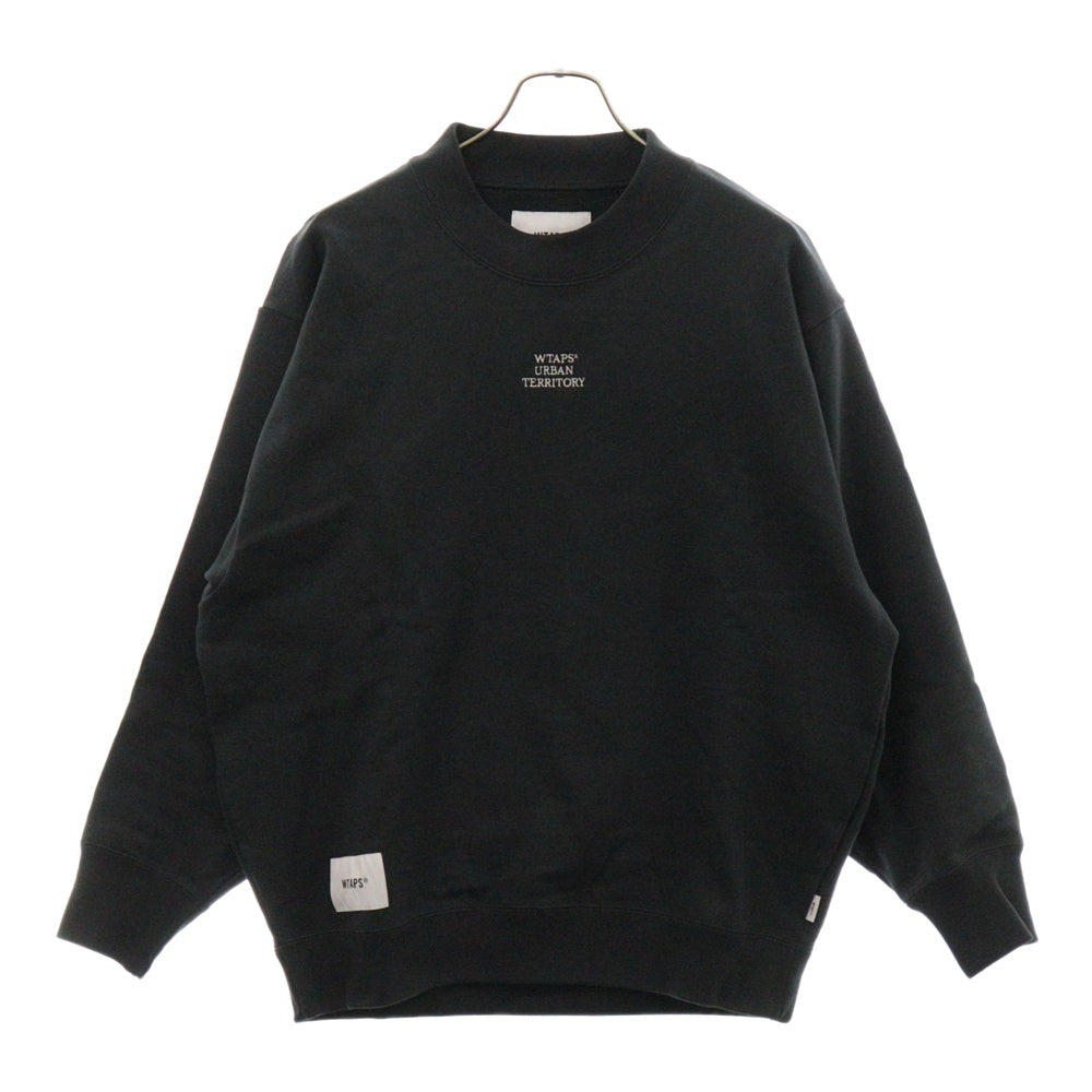 WTAPS(ダブルタップス) 24AW 青山店限定 フロントロゴ クルーネックスウェットトレーナー ブラック 242ATDT-CSM03S