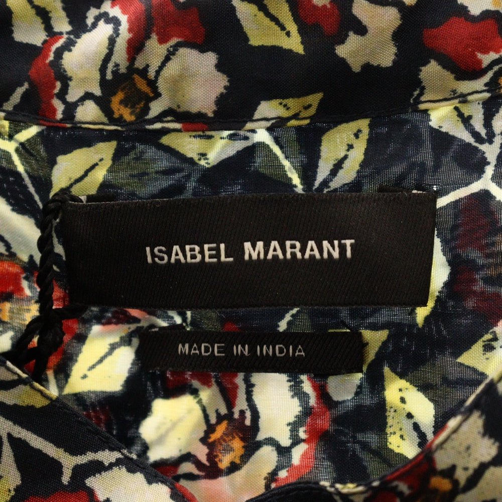 ISABEL MARANT(イザベル マラン) 17SS 総柄シルクシャツ シルクブラウス レディース ネイビー