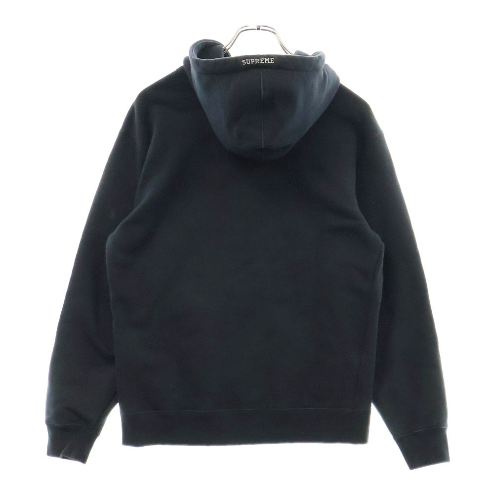 SUPREME(シュプリーム) 19AW ×NIKE Leather Applique Hooded Sweatshirt ナイキ レザーパッチ プルオーバースウェットパーカー フーディー ブラック CK6225-010