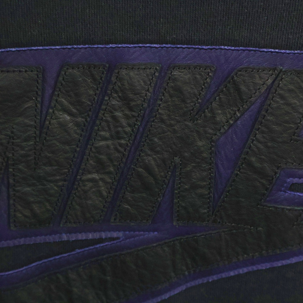SUPREME(シュプリーム) 19AW ×NIKE Leather Applique Hooded Sweatshirt ナイキ レザーパッチ プルオーバースウェットパーカー フーディー ブラック CK6225-010
