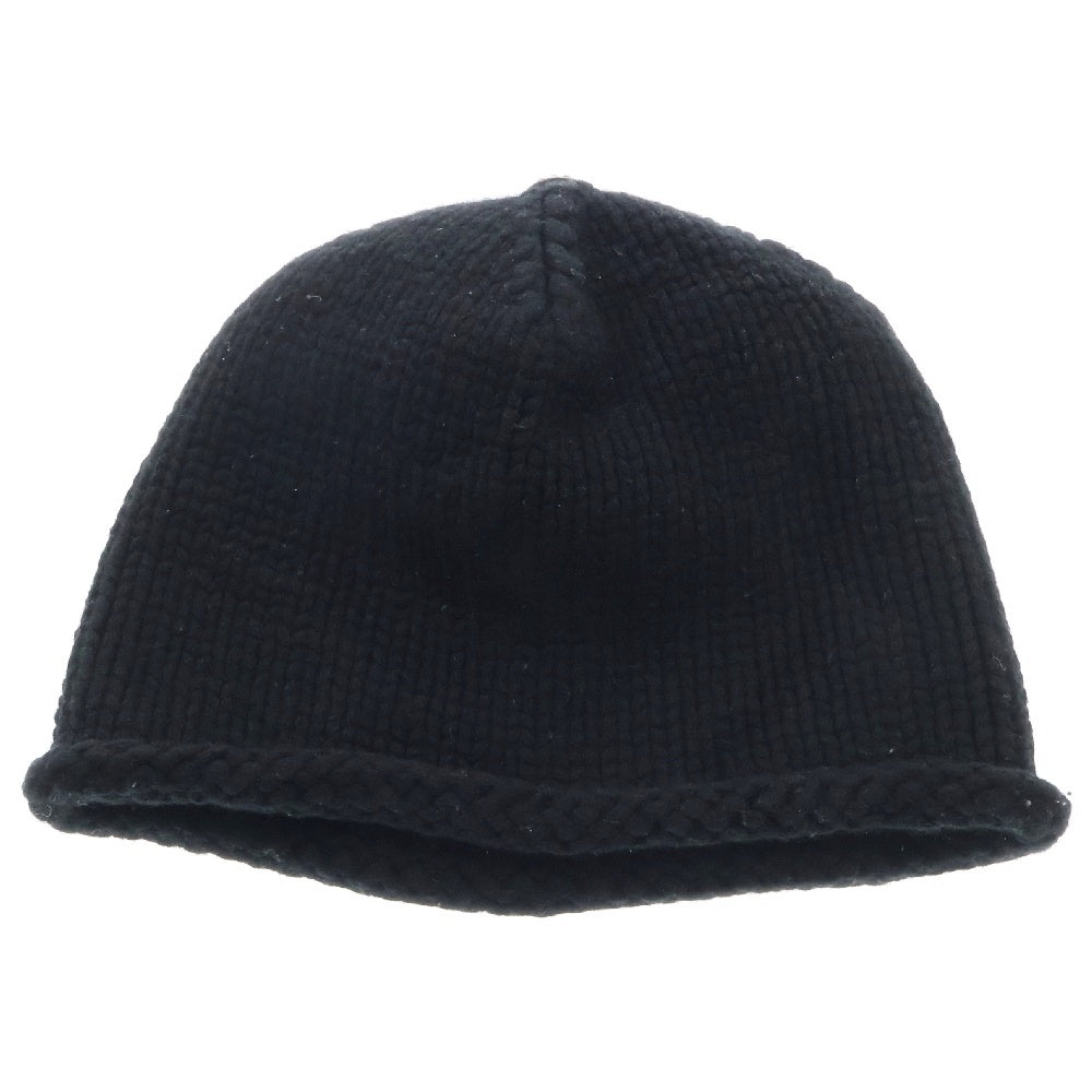 CHROME HEARTS(クロムハーツ) クロスパッチ カシミヤ ニットキャップ ビーニー 帽子 ブラック