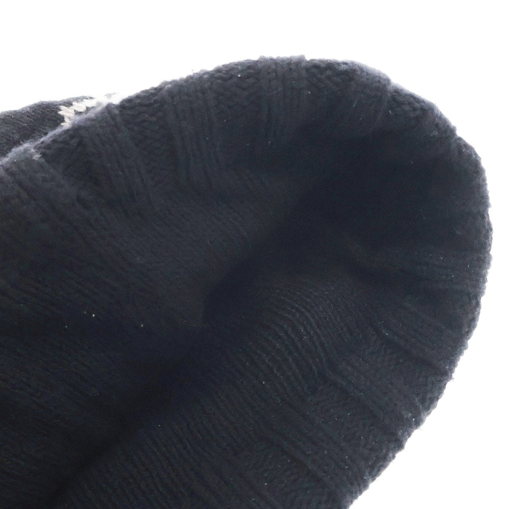 THE H.W.DOG&CO(ドッグアンドコー) WOOL KNIT BEANIE ウールニットビーニー ニット帽 総柄 ブラック D-00812