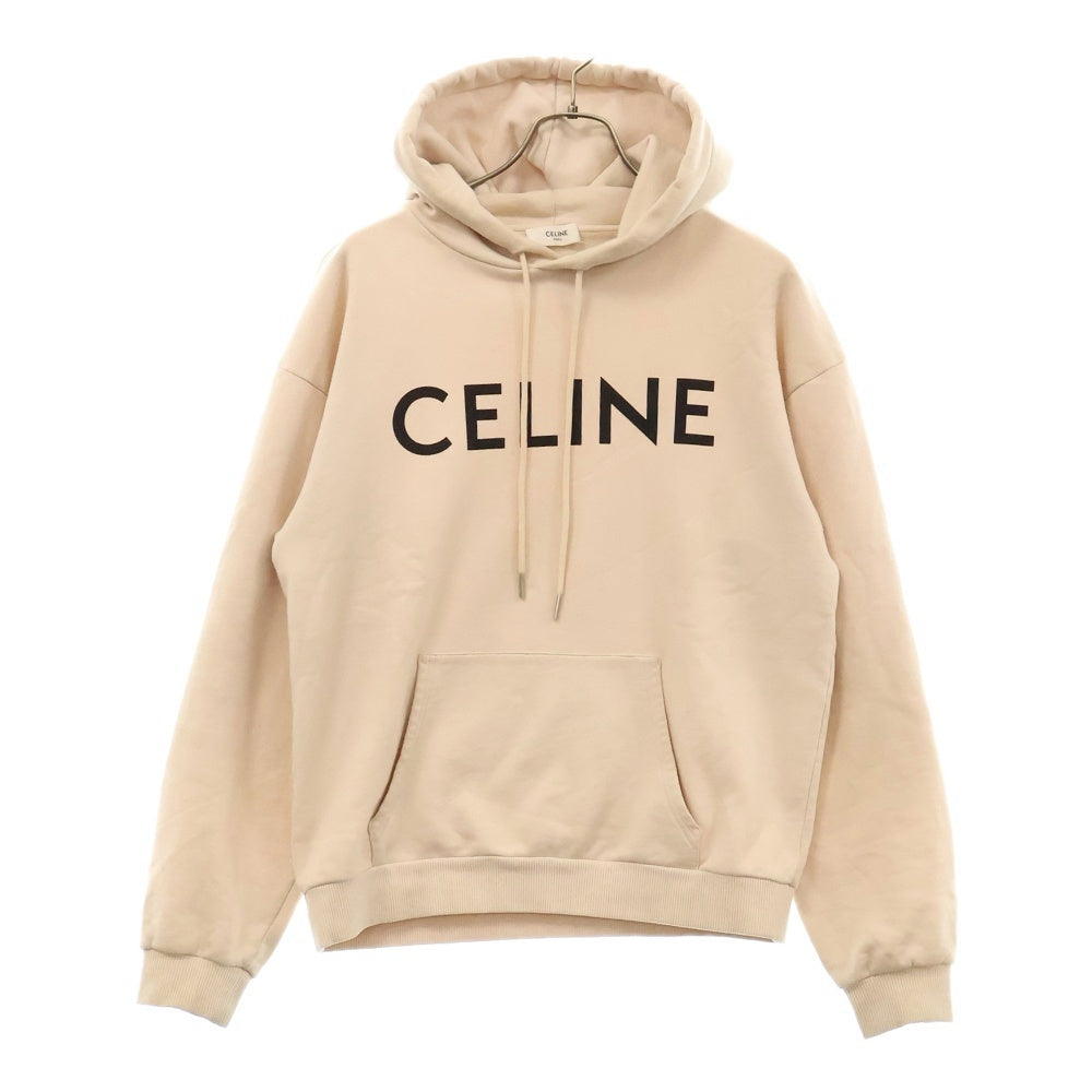 CELINE(セリーヌ) LOGO PRINT LOOSE HOODIE ロゴプリント プルオーバーパーカー フーディー 2Y321670Q ベージュ