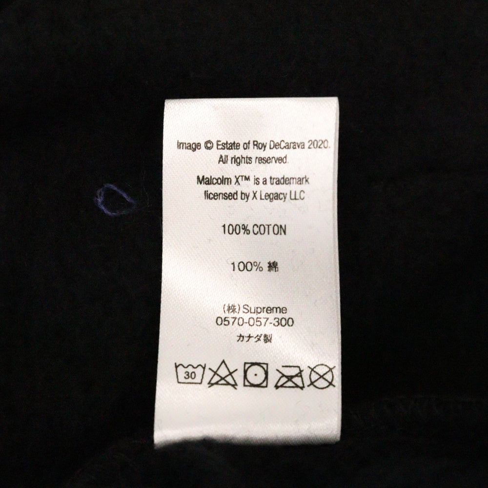 SUPREME(シュプリーム) 22SS ×Roy DeCarava Malcolm Hooded Sweatshirt ×ロイ デカラヴァ マルコメ バックプリント プルオーバーパーカー スウェット ブラック