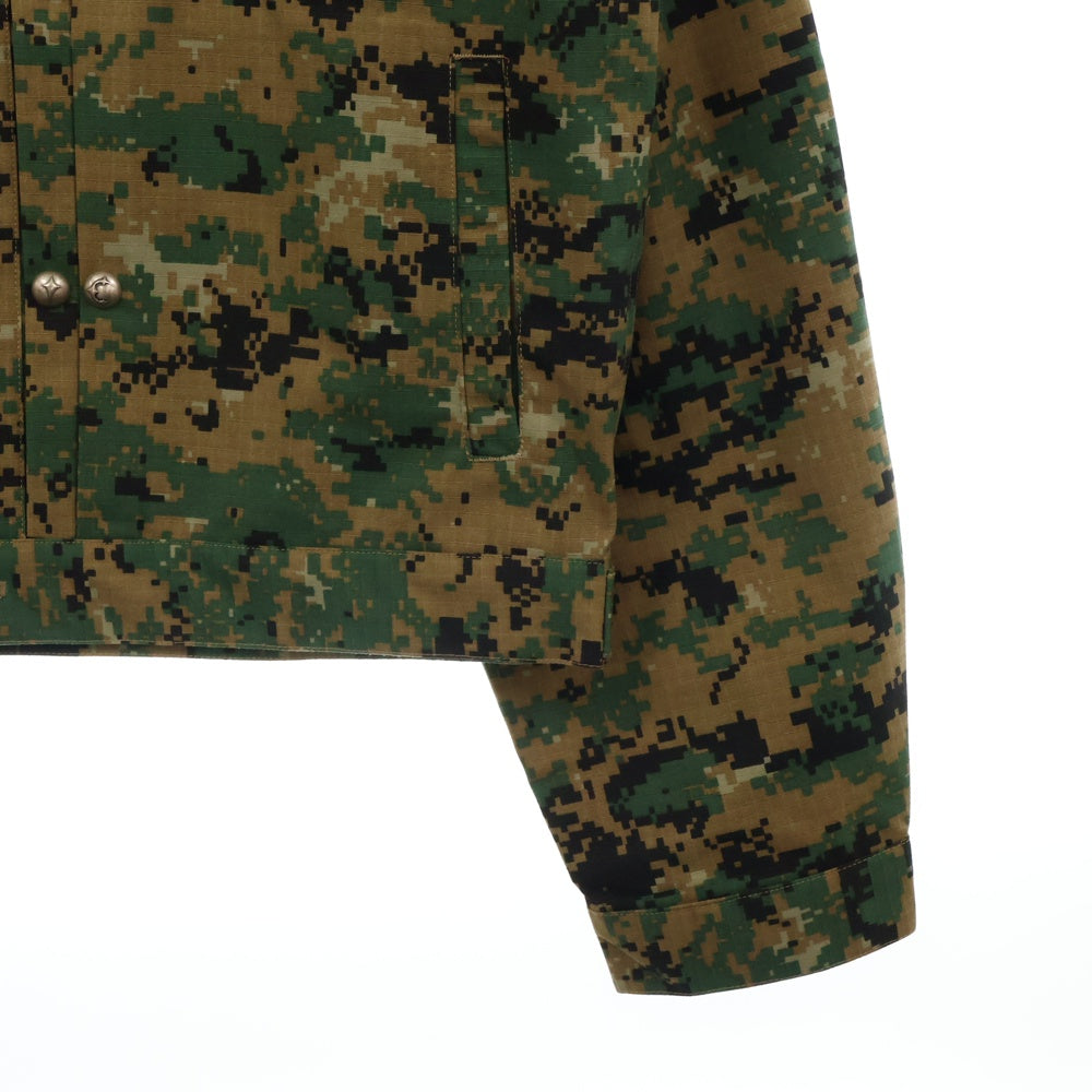 THUG CLUB(サグクラブ) 24AW TC Army Jacket ロゴチャーム カモフラージュ 迷彩ジャケット カーキ TC24JK2704