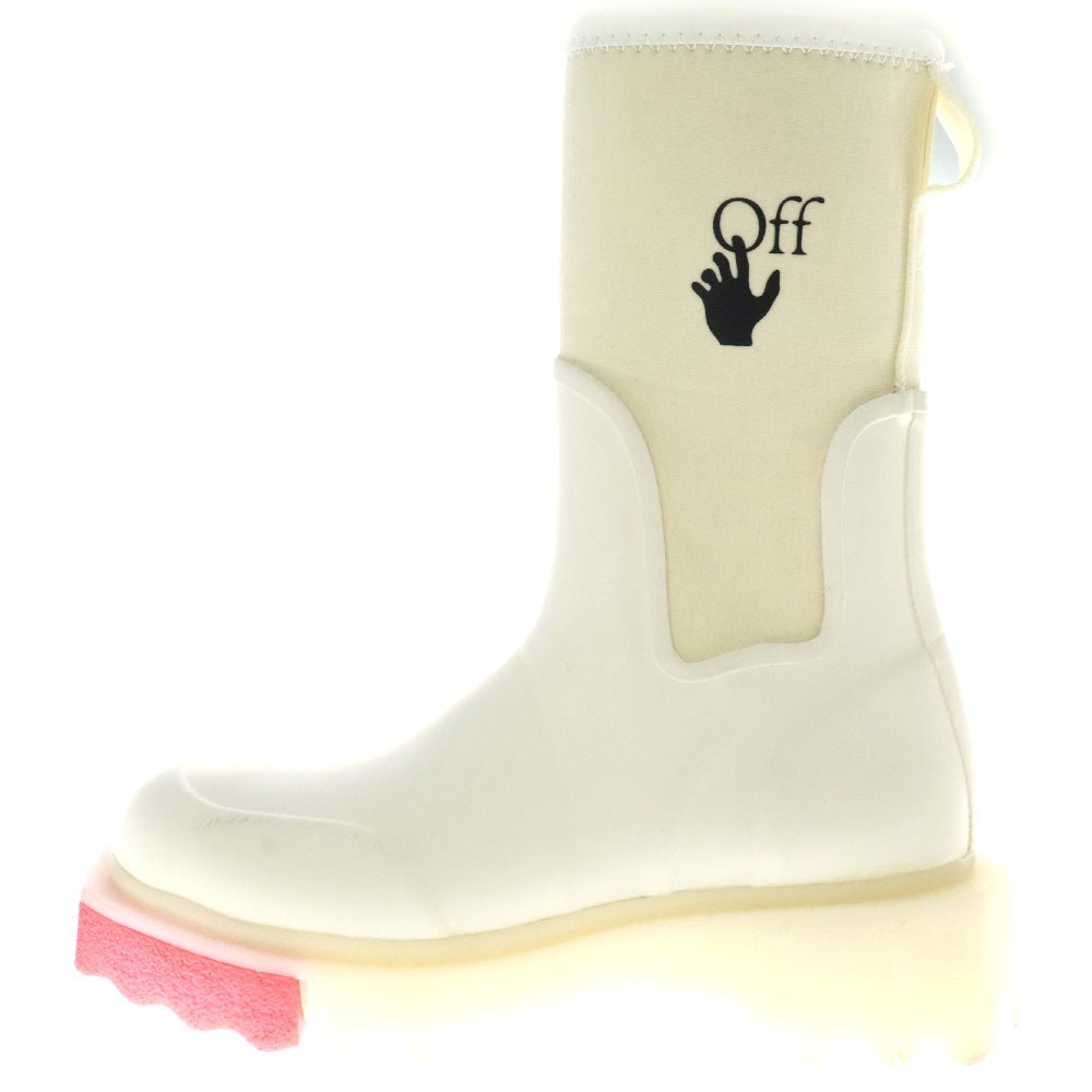 OFF-WHITE(オフホワイト) ワンポイント ラバー レインブーツ シューズ ホワイト