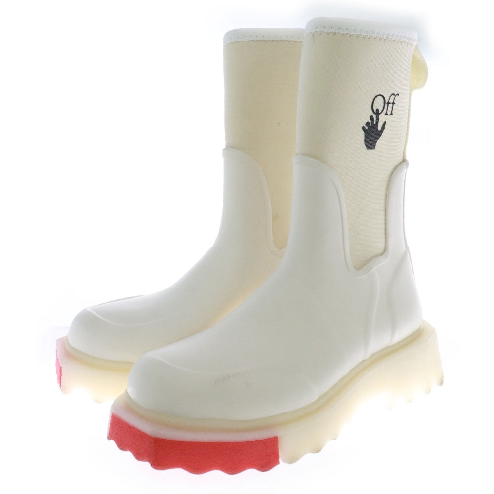 OFF-WHITE(オフホワイト) ワンポイント ラバー レインブーツ シューズ ホワイト