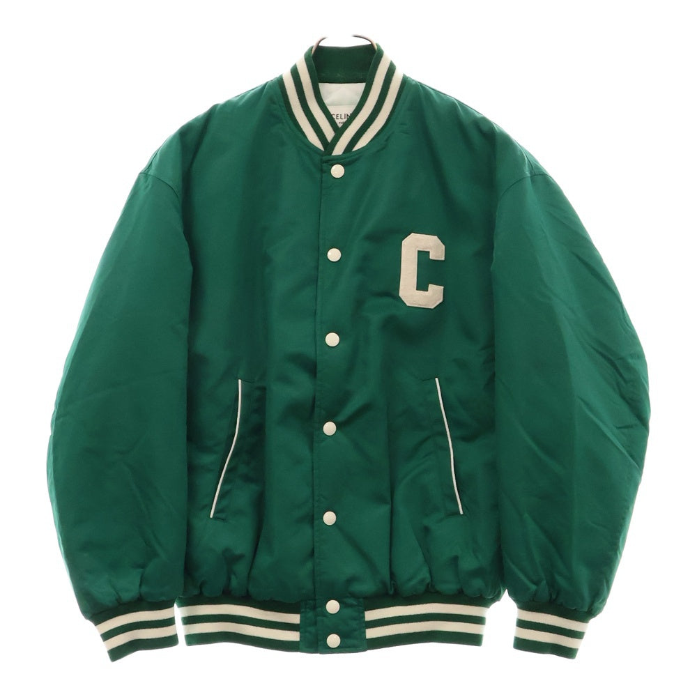 CELINE(セリーヌ) ロゴワッペン ナイロンテディジャケット ブルゾン グリーン 2W625227R