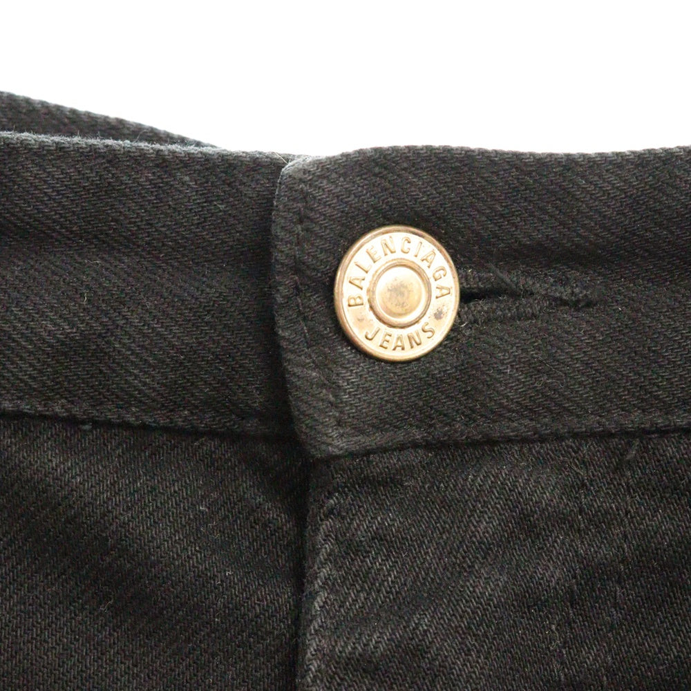 BALENCIAGA(バレンシアガ) 22SS Maxi River Skirt マキシリバースカート スタッズ装飾 デニムスカート ブラック 681718 TBP47 レディース