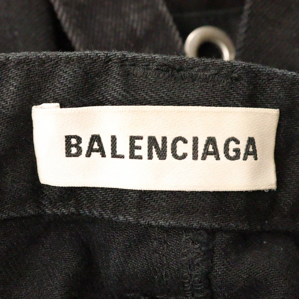 BALENCIAGA(バレンシアガ) 22SS Maxi River Skirt マキシリバースカート スタッズ装飾 デニムスカート ブラック 681718 TBP47 レディース