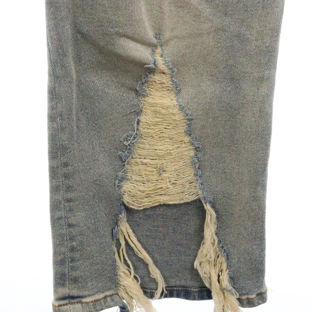 JUN / NAKAYAMA(ジュンナカヤマ) Flare Denim Pants ダメージ加工 フレアデニムパンツ インディゴ