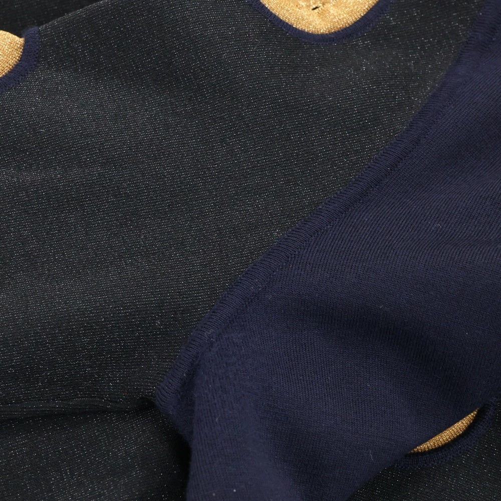 LOUIS VUITTON(ルイヴィトン) 15SS Runway Resort Wool Sweater クルーネックウールニットセーター レディース ネイビー RW151A F7KL24OIC
