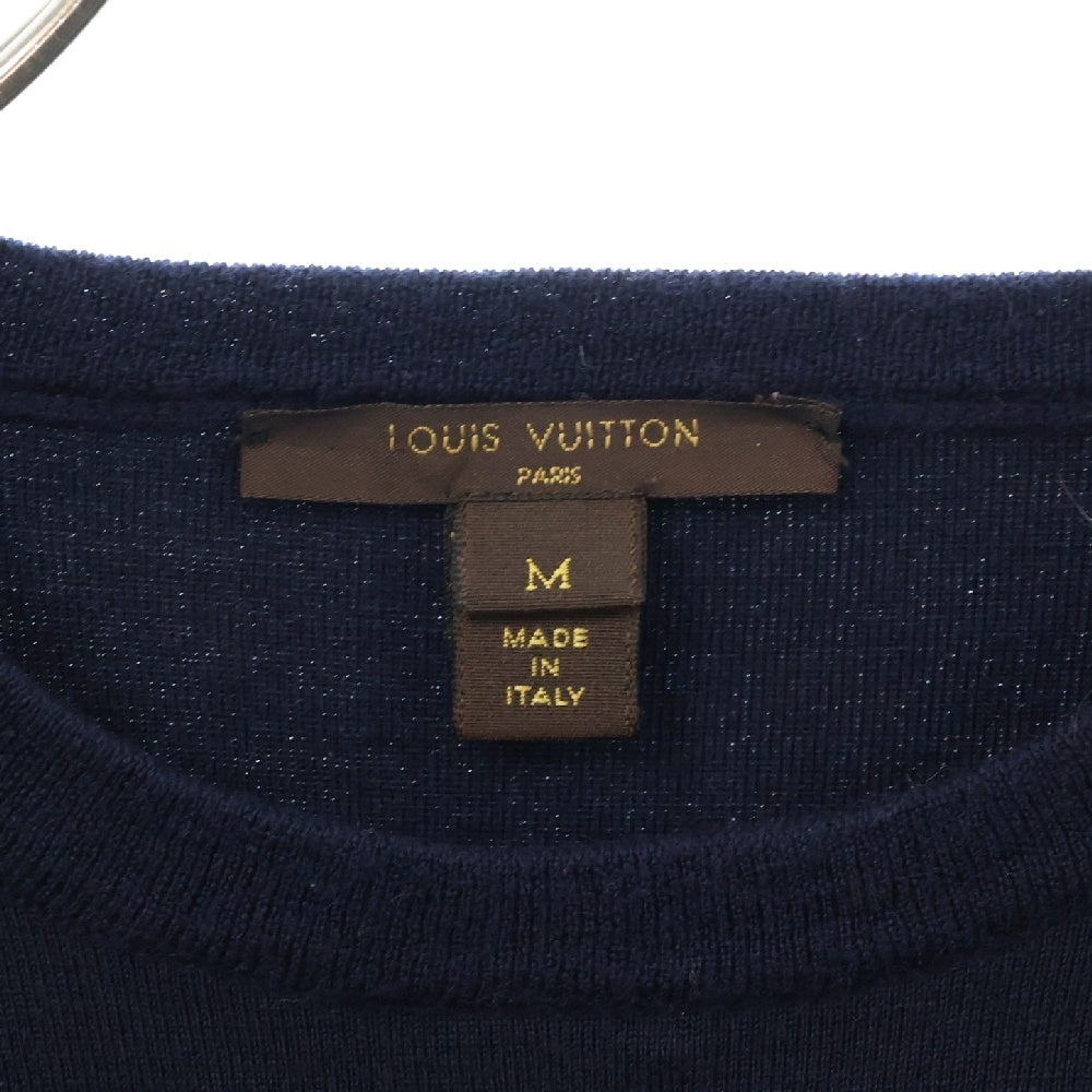 LOUIS VUITTON(ルイヴィトン) 15SS Runway Resort Wool Sweater クルーネックウールニットセーター レディース ネイビー RW151A F7KL24OIC