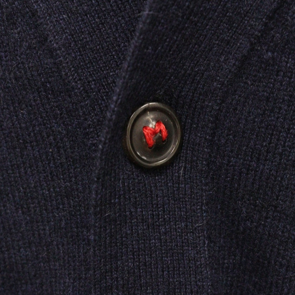 Maison Margiela 14(メゾンマルジェラ) 21AW CARDIGAN Vネック カシミヤ ニット ハイゲージ 4ステッチ カーディガン ネイビー S50HA1013 S17783