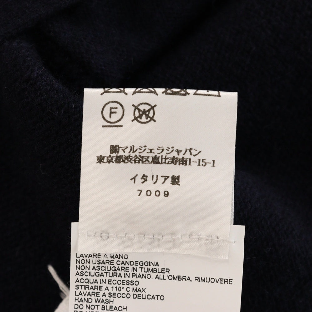 Maison Margiela 14(メゾンマルジェラ) 21AW CARDIGAN Vネック カシミヤ ニット ハイゲージ 4ステッチ カーディガン ネイビー S50HA1013 S17783