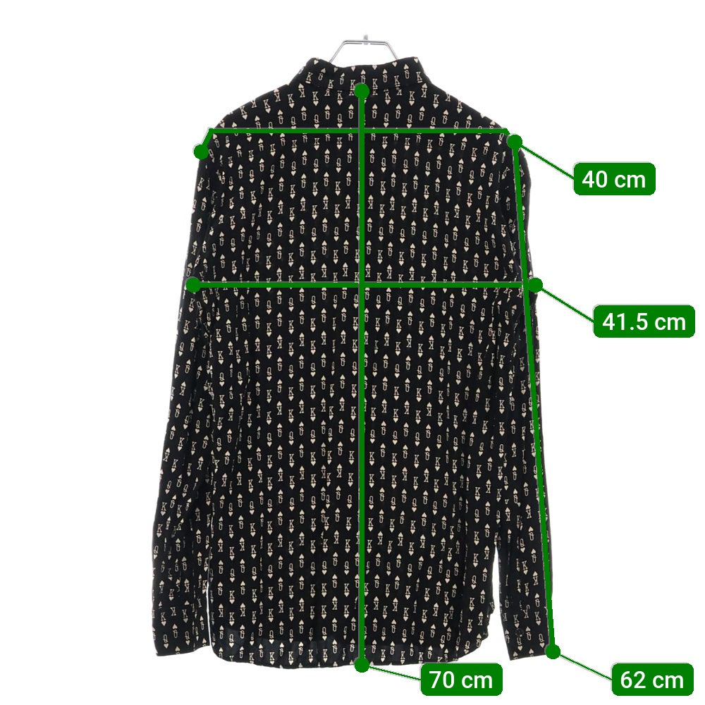 SAINT LAURENT PARIS(サンローランパリ) 16AW Signature 70's Collar Shirt 総柄 長袖シャツ ブラック 437581