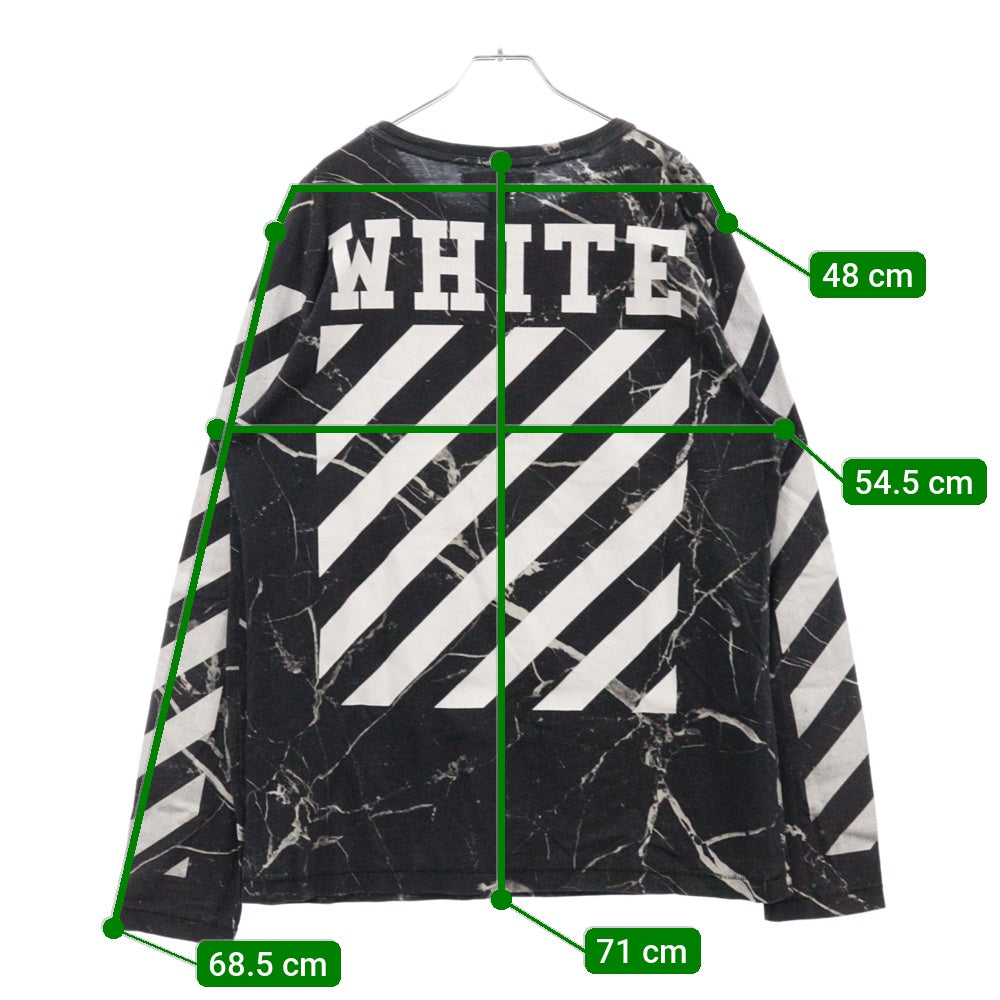 OFF-WHITE(オフホワイト) Caravaggio L/S T-Shirt カラヴァッジョ 総柄プリント長袖Tシャツ ロンT グレー
