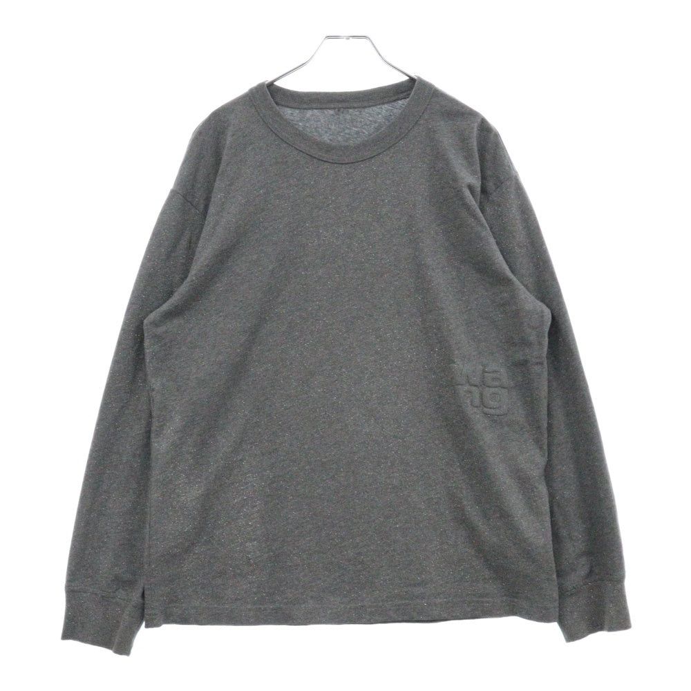 ALEXANDER WANG(アレキサンダーワン) Logo Embossed Crewneck T-Shirt ラメ加工 長袖Tシャツ グレー 4CC3231413