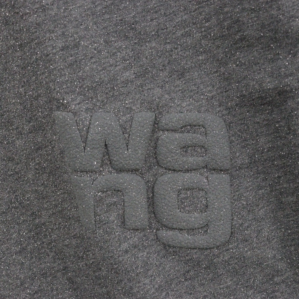 ALEXANDER WANG(アレキサンダーワン) Logo Embossed Crewneck T-Shirt ラメ加工 長袖Tシャツ グレー 4CC3231413