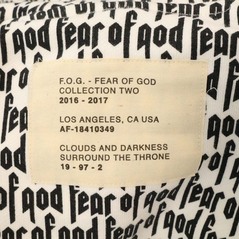 FEAR OF GOD ESSENTIALS(フィアオブゴッド エッセンシャルズ) 16AW ALL OVER LOGO HOODIE 総柄 プルオーバースウェットパーカー フーディー ホワイト