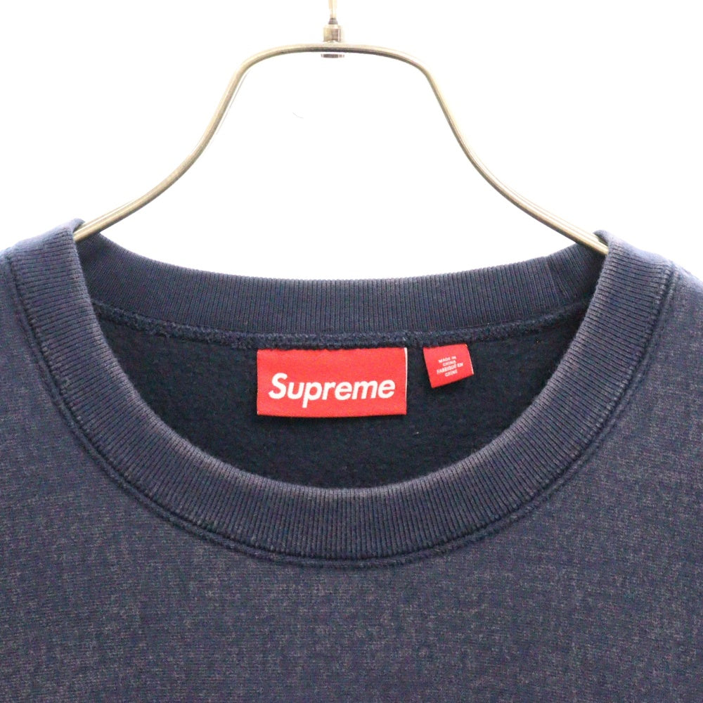 SUPREME(シュプリーム) 25SS Washed Box Logo Crewneck ウォッシュ加工 ボックスロゴ クルーネック トレーナー ネイビー