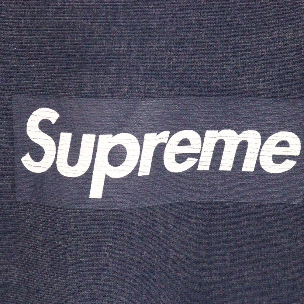 SUPREME(シュプリーム) 25SS Washed Box Logo Crewneck ウォッシュ加工 ボックスロゴ クルーネック トレーナー ネイビー