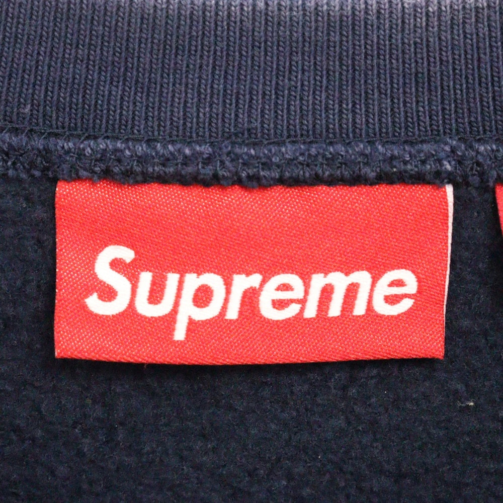 SUPREME(シュプリーム) 25SS Washed Box Logo Crewneck ウォッシュ加工 ボックスロゴ クルーネック トレーナー ネイビー