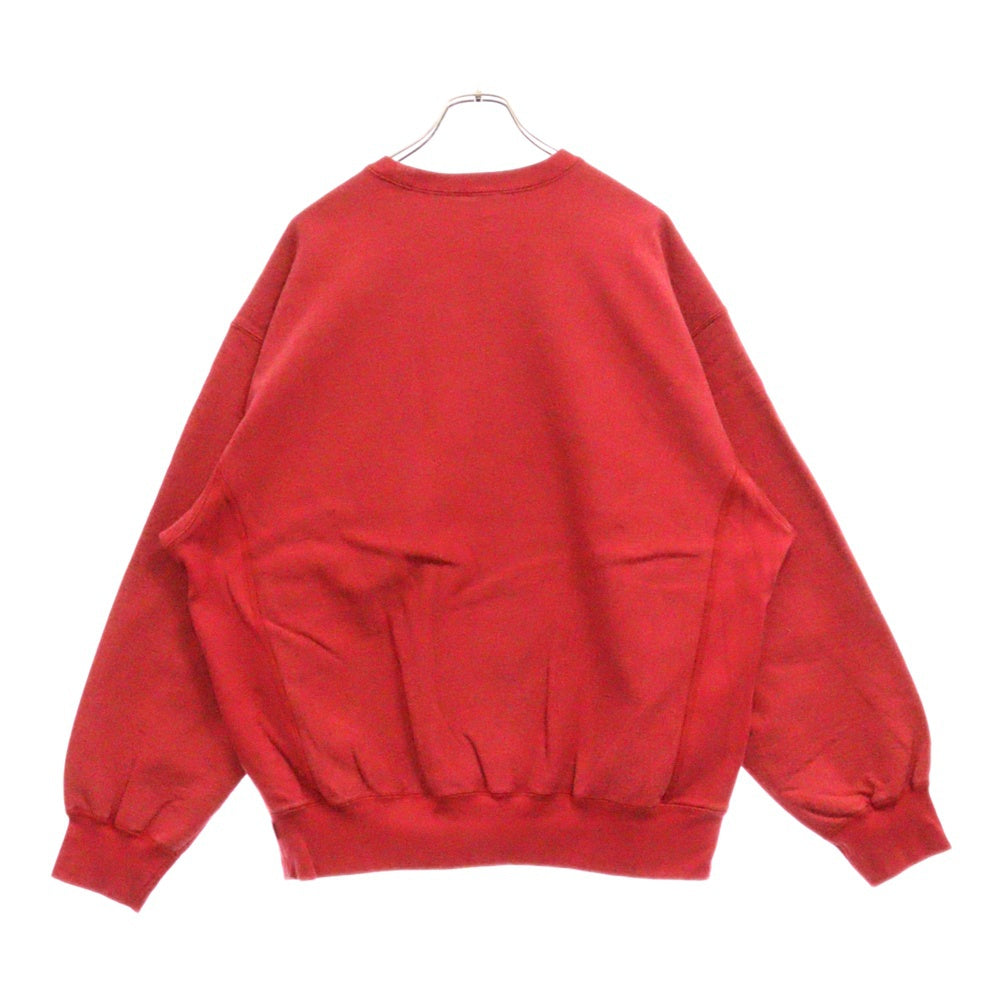 SUPREME(シュプリーム) 25SS Washed Box Logo Crewneck ウォッシュ加工 ボックスロゴ クルーネック トレーナー レッド