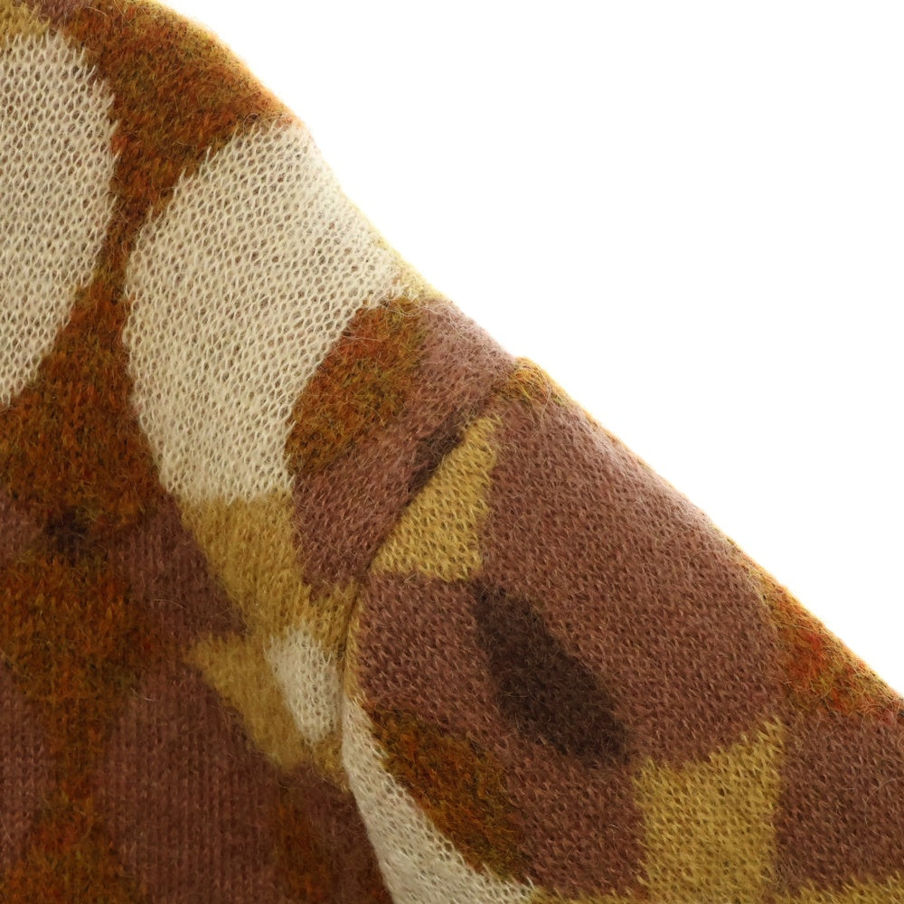CMMN SWDN(コモンスウェーデン) 22AW Xander Mohair Sweater モヘアニット総柄クルーネックセーター ブラウン