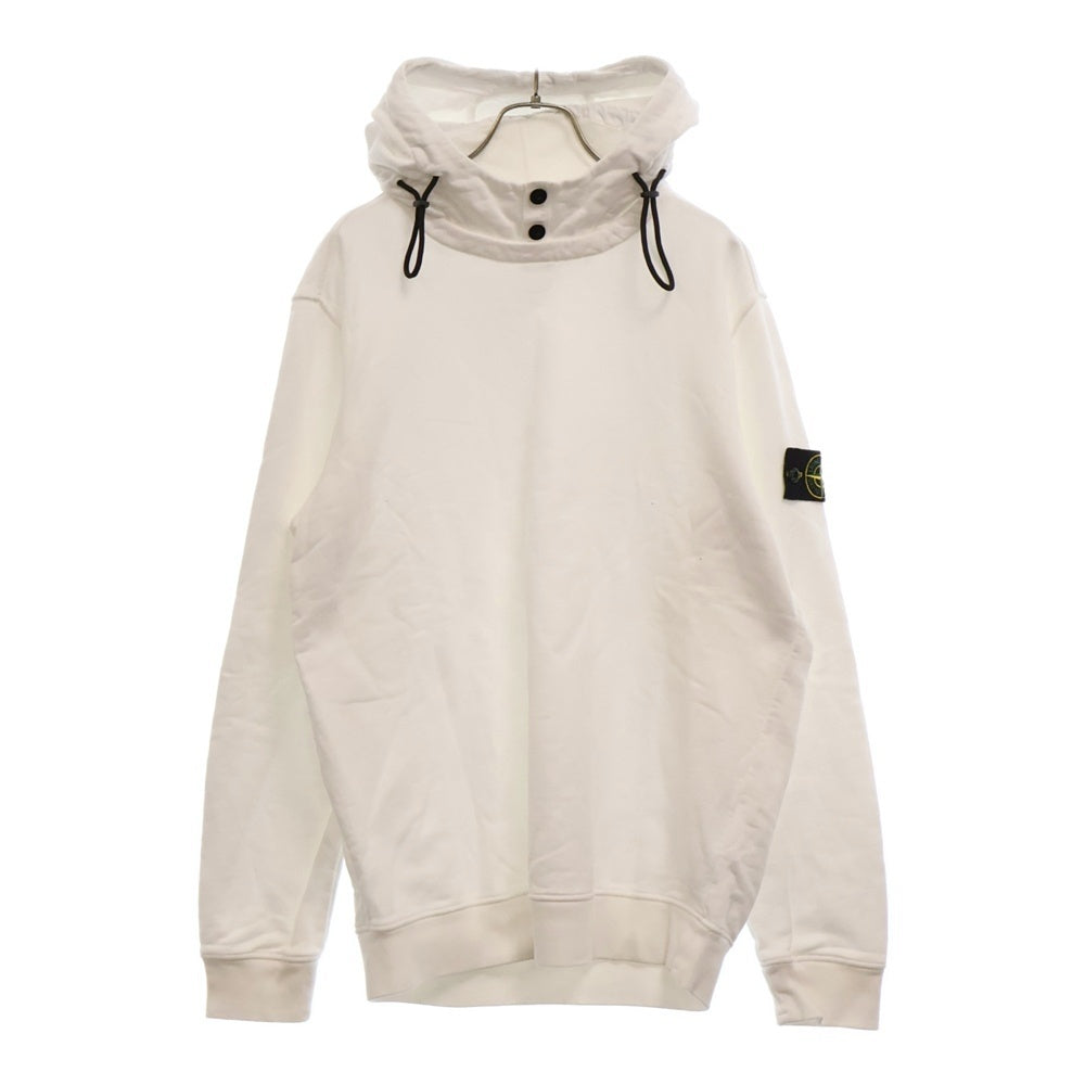 STONE ISLAND(ストーンアイランド) Wappen Patch Two Button Cotton Hoodie ロゴワッペン プルオーバースウェットパーカー フーディー ホワイト 711560720