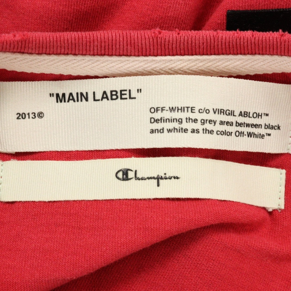 OFF-WHITE(オフホワイト) 18SS Champion T-Shirt チャンピオン ロゴ刺繍半袖Tシャツ レッド OMAA029S18874050