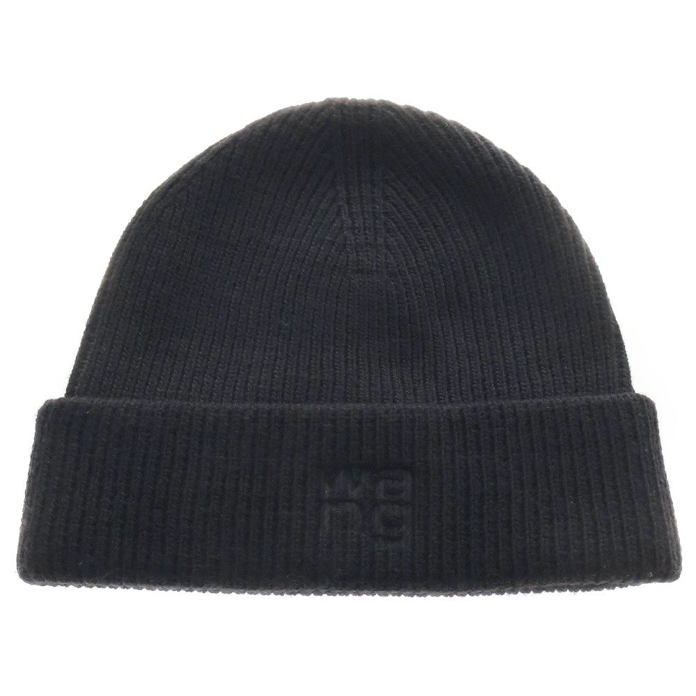 ALEXANDER WANG(アレキサンダーワン) DEBOSS BEANIE ロゴ刺繍ビーニー ニット帽 ビーニー ブラック 4KC4239073
