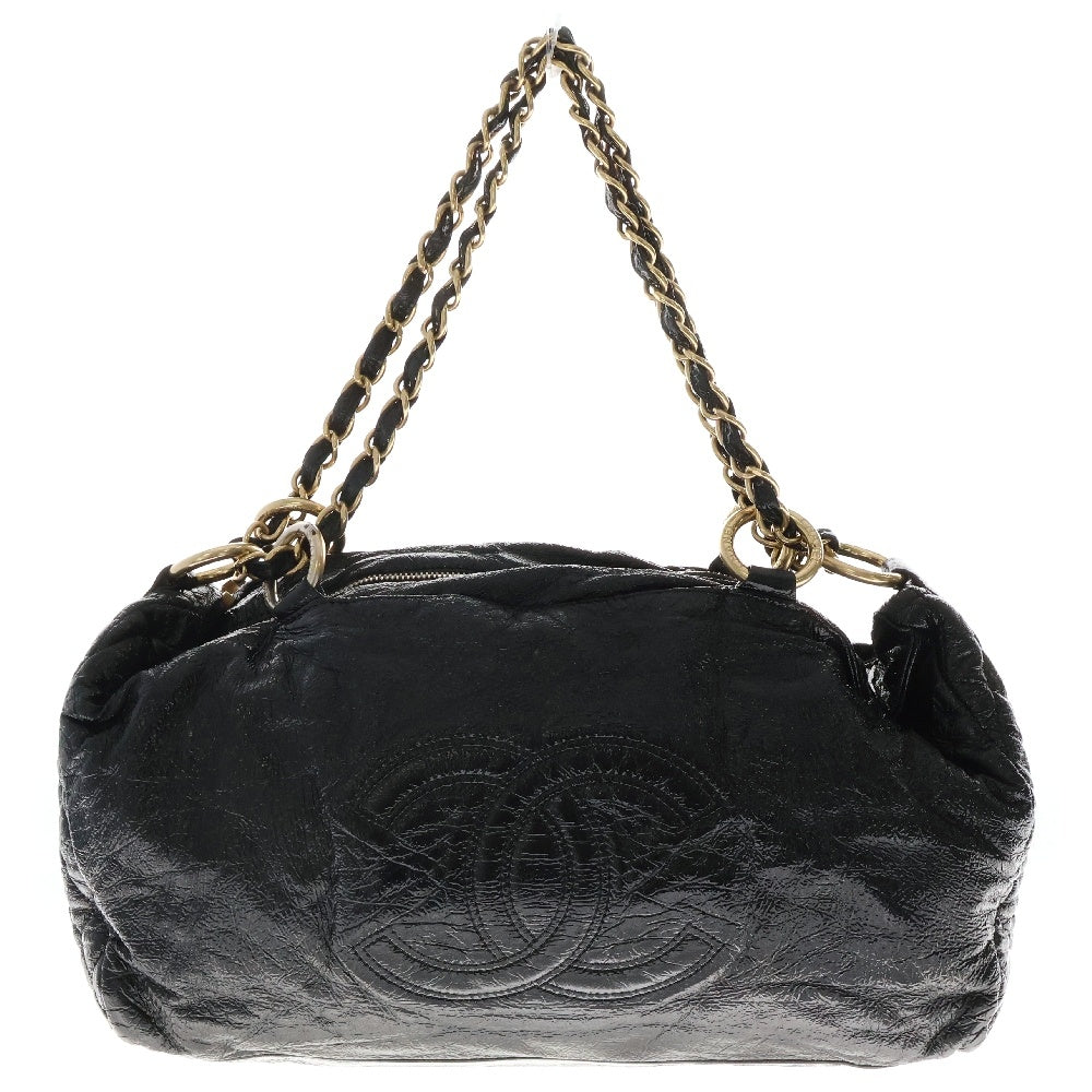 CHANEL(シャネル) ココマーク パテントレザー チェーンショルダーバッグ ブラック レディース
