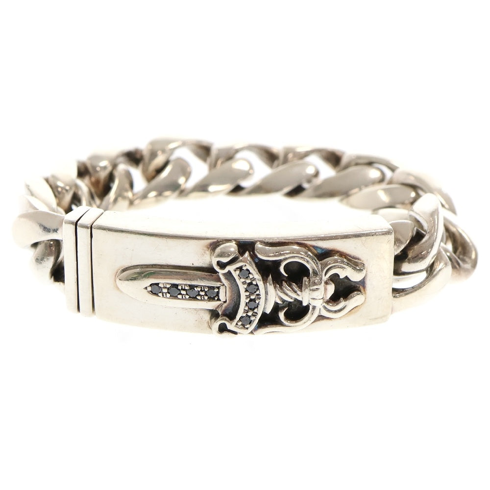 CHROME HEARTS(クロムハーツ) ID DAGGER P/BLKDIA ダガーIDクラシックリンク ブレスレット PAVE ブラックダイヤ シルバー