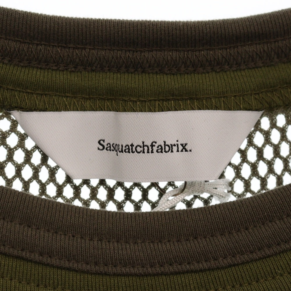 Sasquatchfabrix.(サスクワッチファブリックス) 25SS H/S TOP MESH 半袖メッシュTシャツ カーキ 25SS-CST-005