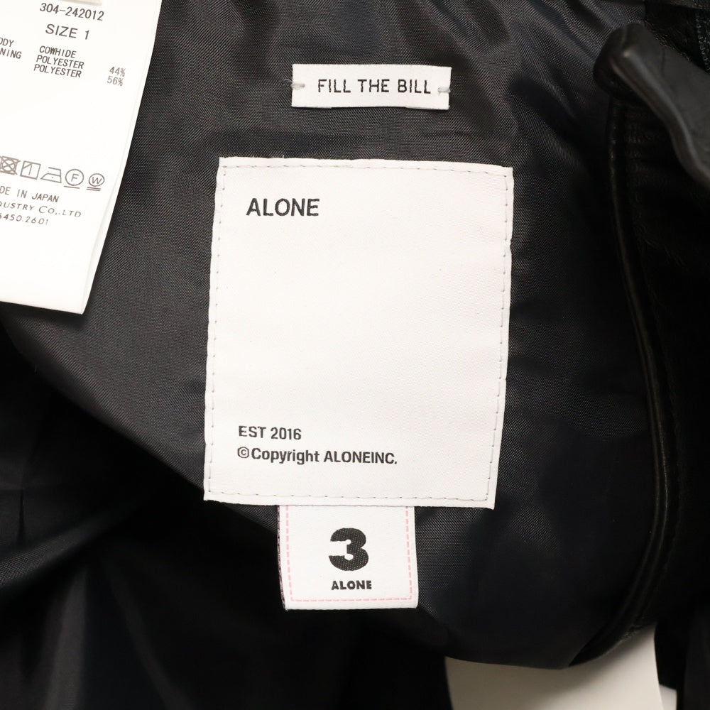 FILL THE BILL(フィルザビル) 24AW ×ALONE BOOTSCUT LEATHER PANTS ×アローン ブーツカット レザーパンツ ブラック 304-242012