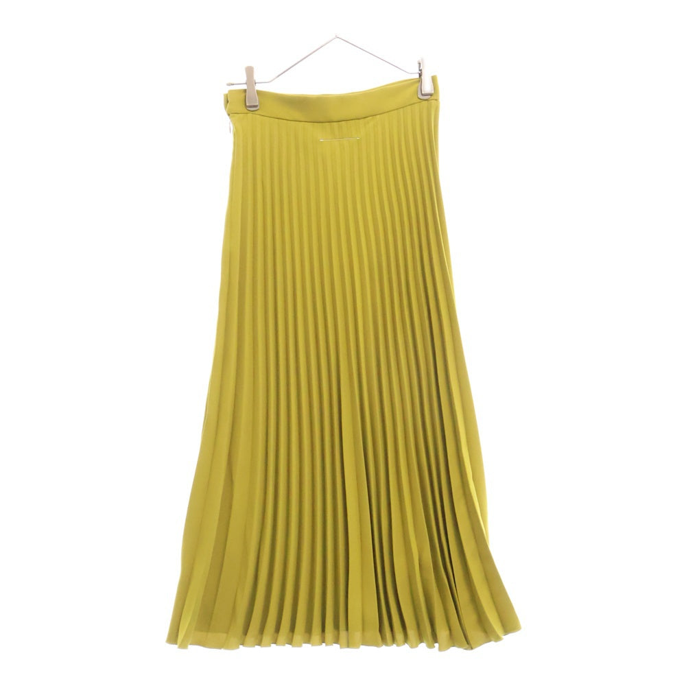 MM6 Maison Margiela(エムエムシックスメゾンマルジェラ) 22AW Fluid Polyester Pleats Skirt プリーツスカート イエロー レディース S52MA0158 S43455