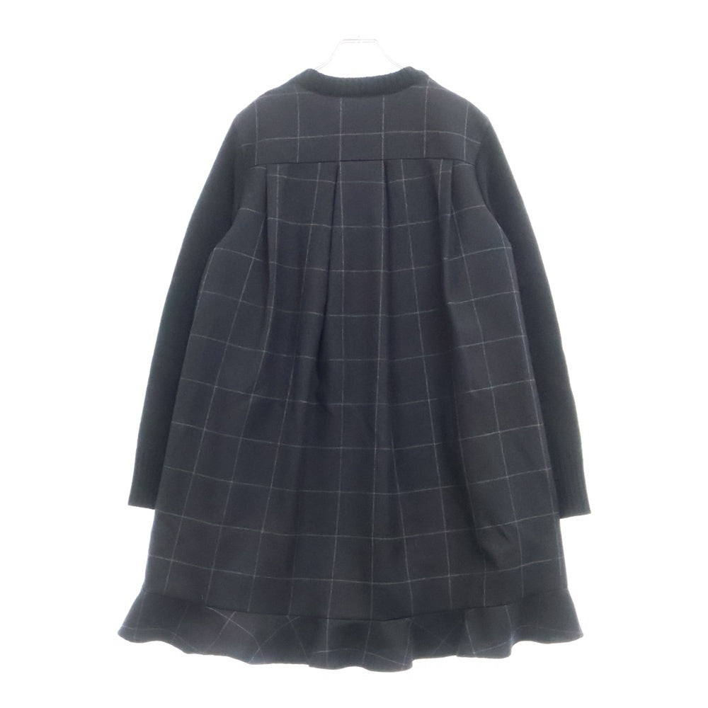 Sacai(サカイ) Windowpane Knit Dress ウールニット ドレス ブラック レディース 24-07576